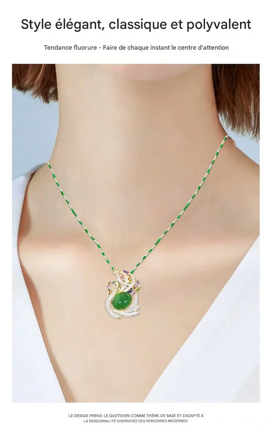 Collier en diamant avec pierre œil-de-chat