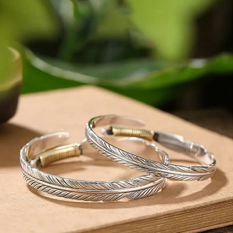 « Je serai toujours là avec toi » Bracelet à plumes